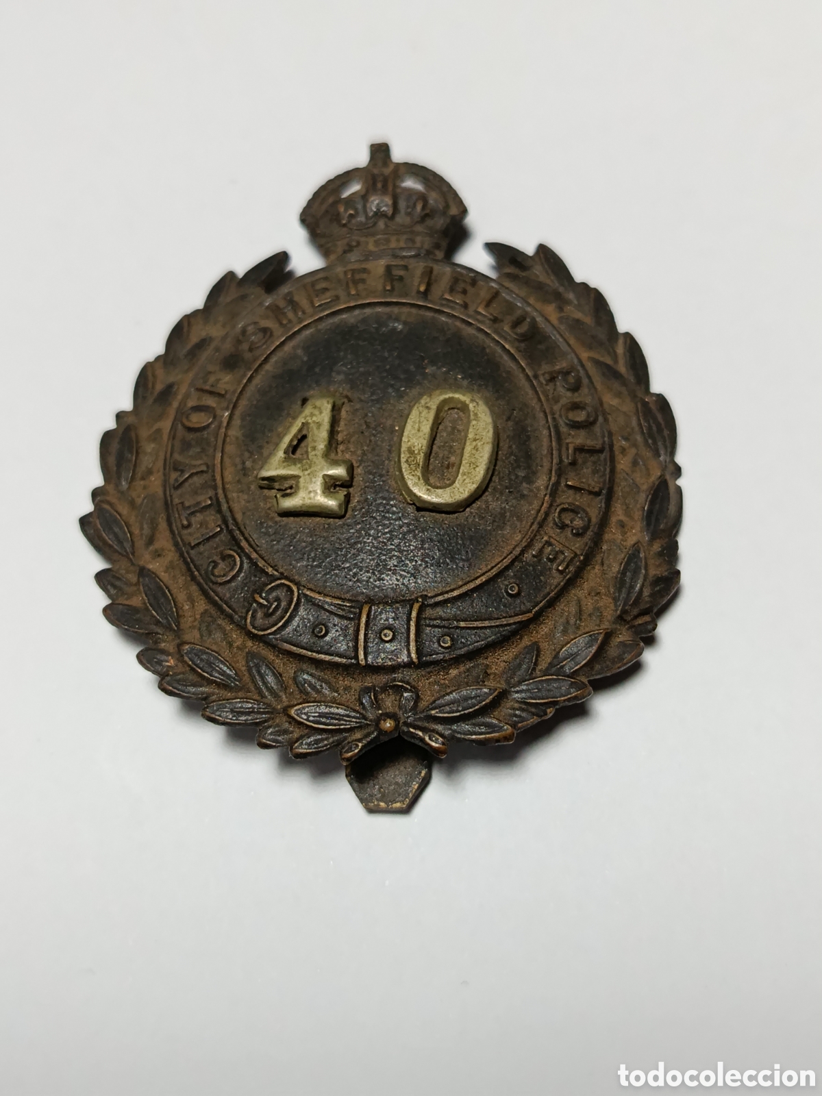 Collezionismo: Insignia de casco de la Polic&iacute;a de Sheffield.