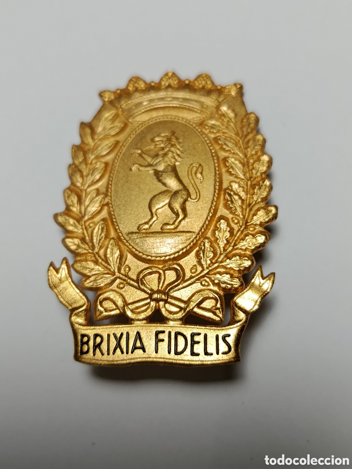 Coleccionismo: Insignia de gorra de la polic&iacute;a local de Brescia, Italia