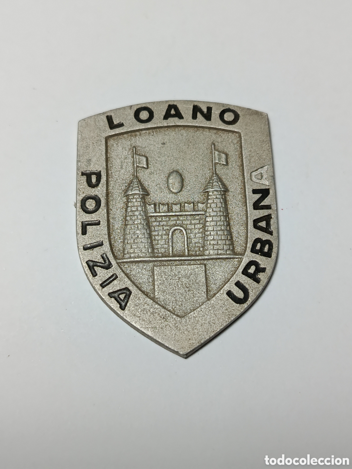 Coleccionismo: Placa insignia antigua de la Polic&iacute;a LOANO, Savona