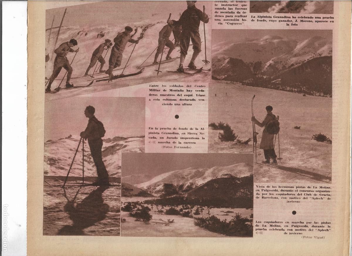 Coleccionismo: A&Ntilde;O 1933 RECORTE PRENSA LA MOLINA PUIGCERDA CONCURSO ESQUI CLUB DE GRACIA BARCELONA APLEC INVIERNO