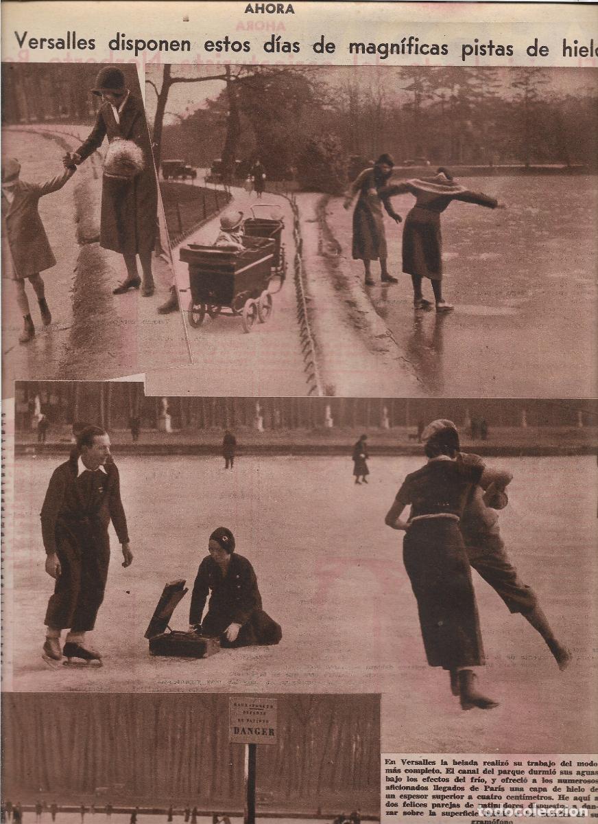 Coleccionismo: A&Ntilde;O 1933 RECORTE PRENSA MAGNIFICAS PISTAS DE HIELO EN PARIS Y VERSALLES PATINADORES