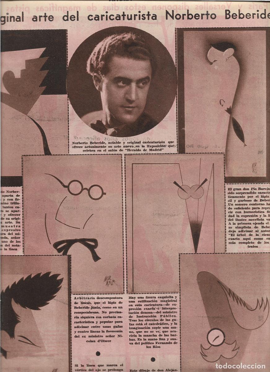 Coleccionismo: A&Ntilde;O 1933 RECORTE PRENSA CARICATURA ARTE DEL CARICATURISTA NORBERTO BEBERIDE