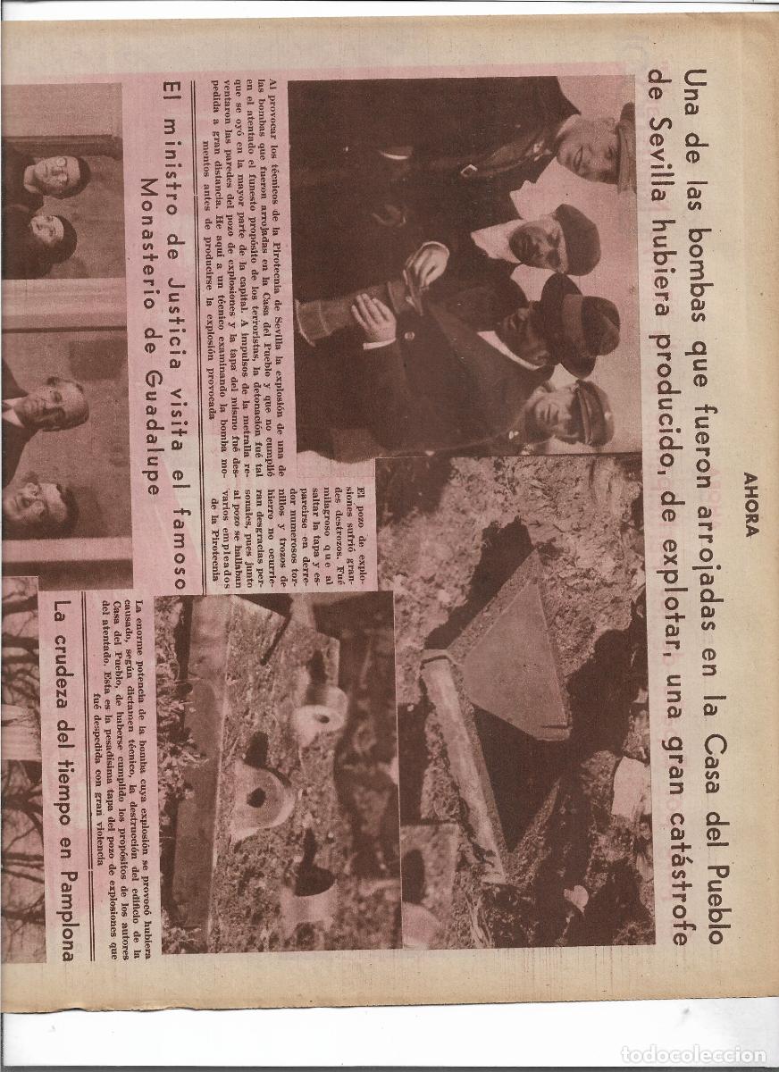 Coleccionismo: A&Ntilde;O 1933 RECORTE PRENSA SEVILLA BOMBAS CASA DEL PUEBLO NO ESTALLAN Y SE EVITA UNA GRAN CATASTROFE