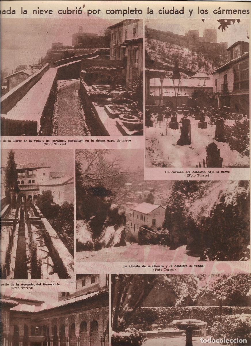 Coleccionismo: A&Ntilde;O 1933 RECORTE PRENSA NEVADA LA NIEVE CUBRE GRANADA Y LOS CARMENES CUESTA DE LA CHURRA