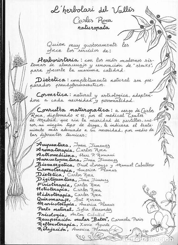Coleccionismo: L' Herbolari del Vall&eacute;s. Carles Roca. naturopata. cursos. charlas gratuitas.