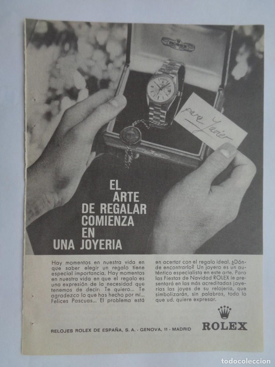 Coleccionismo: HOJA DE REVISTA CON ANUNCIO DE RELOJ ROLEX . A&Ntilde;OS 60