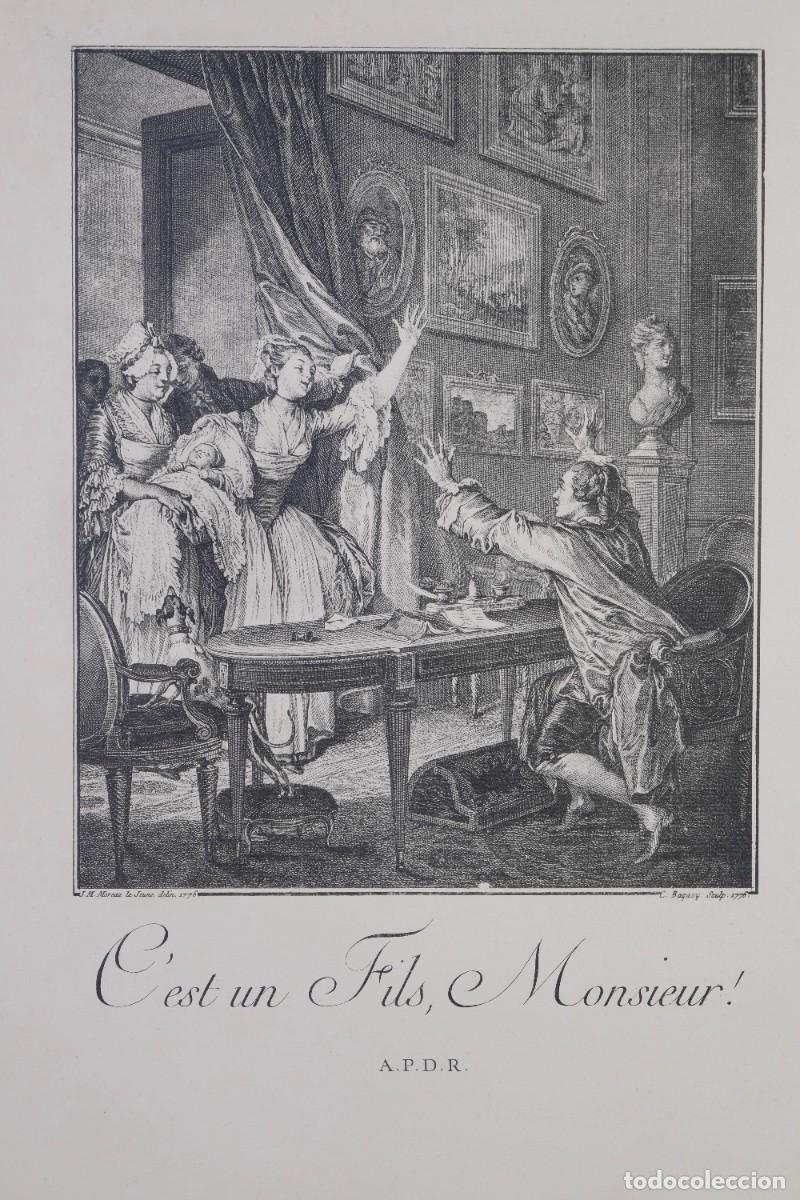 Coleccionismo: L&aacute;mina de un grabado franc&eacute;s antiguo de 1776 - siglo XX