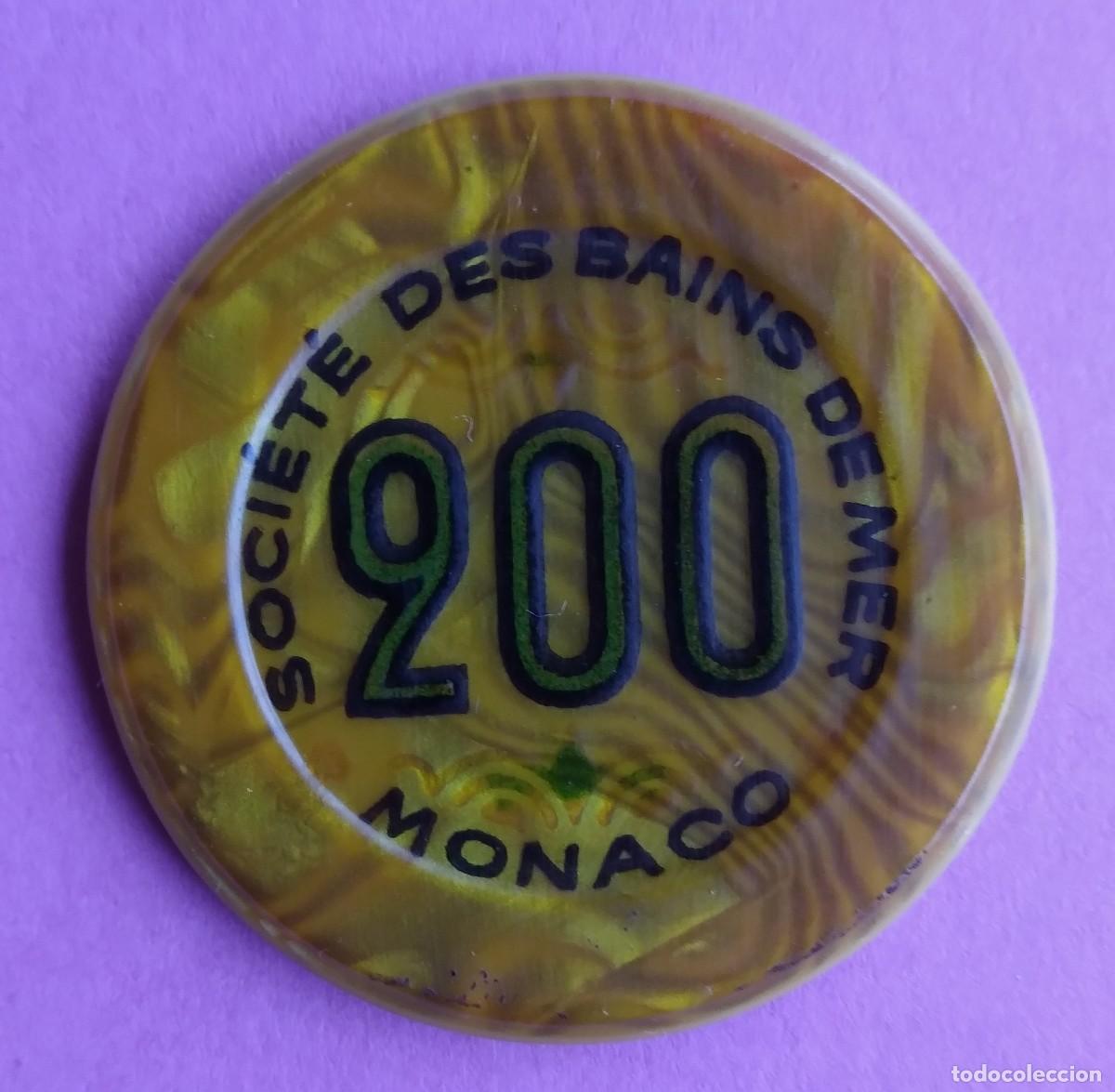 Collectionnisme: M&Oacute;NACO,FICHA DE CASINO* 200 FCS. 35 Mm. BAQUELITA N&ordm; 19952 * SOCIETE DES BAINS DE MER