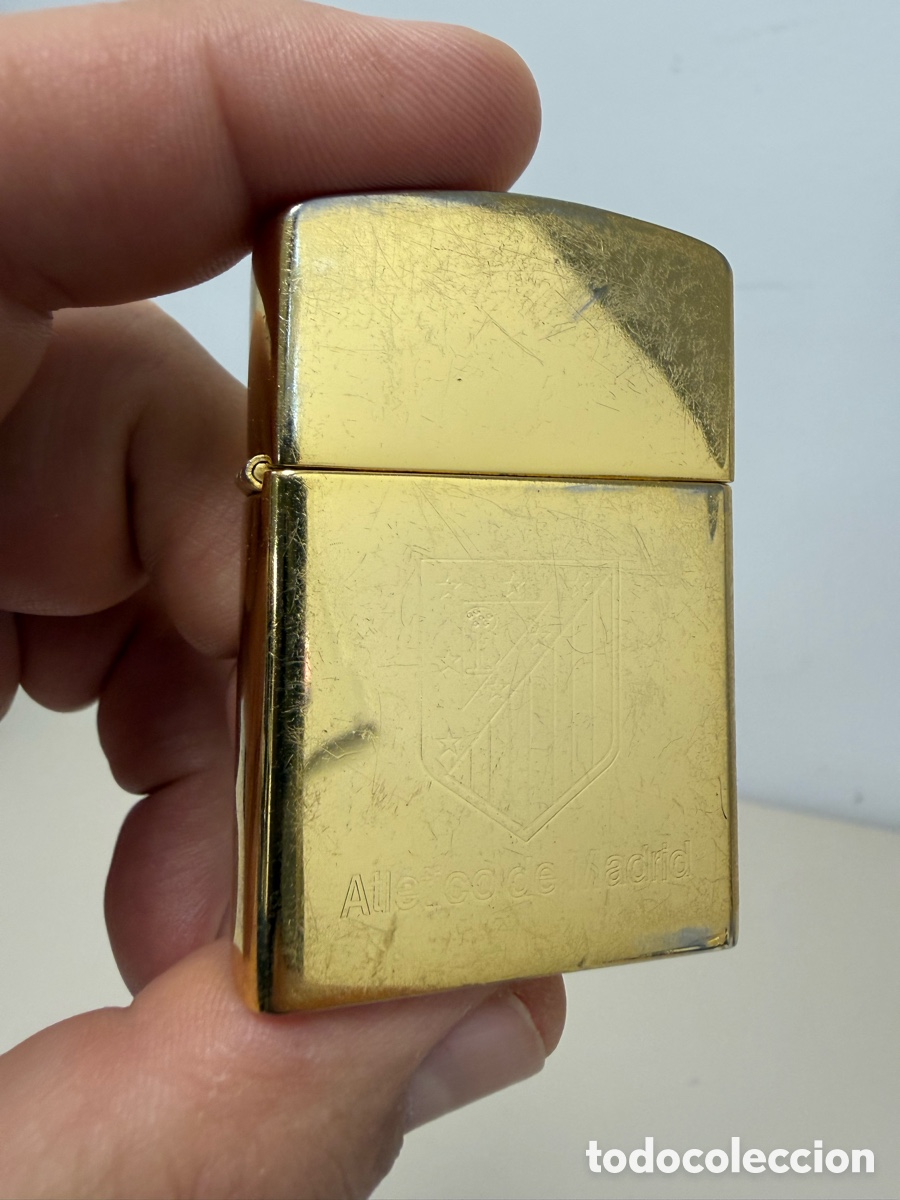 Coleccionismo: Mecher gasolina Rottermamm (tipo Zippo) con escudo de atl&eacute;tico de Madrid 1903-2003.