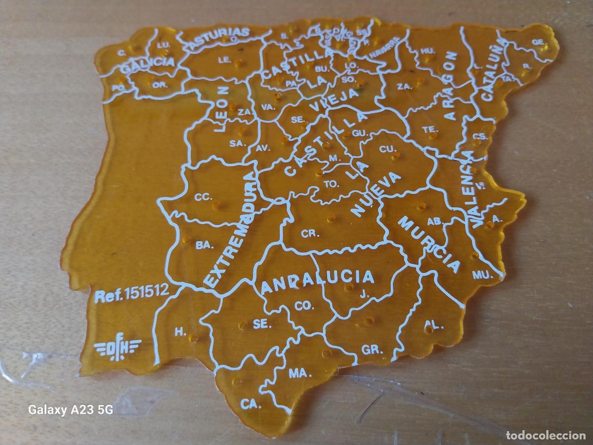 Coleccionismo: MAPA ESPA&Ntilde;A PROVINCIAS POLITICO PL&Aacute;STICO VINTAGE A&Ntilde;OS 70 12.3X14.6CMS