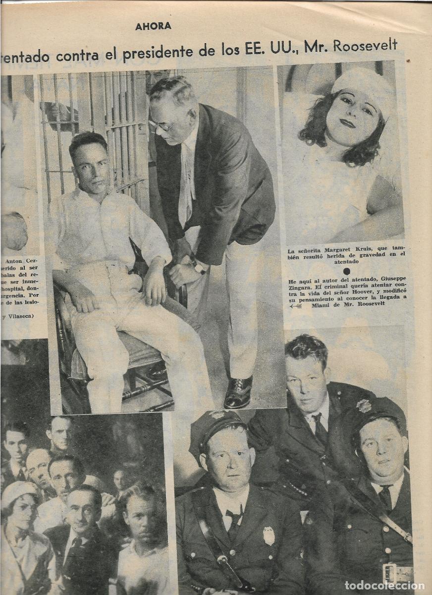Coleccionismo: A&Ntilde;O 1933 ATENTADO CONTRA ROOSEVELT PRESIDENTE ESTADOS UNIDOS AUTOR GIUSEPE ZINGARA