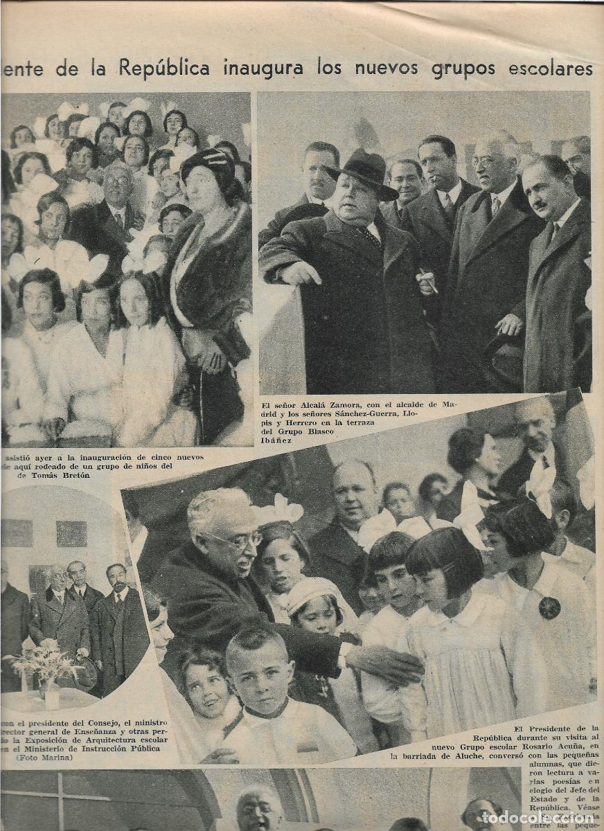 Coleccionismo: A&Ntilde;O 1933 ALCALA ZAMORA INAUGURACION ESCUELA TOMAS BRETON BLASCO IBA&Ntilde;EZ ROSARIO ACU&Ntilde;A PABLO IGLESIAS