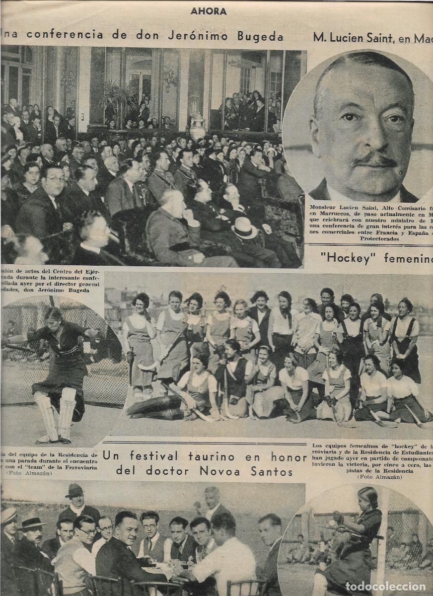 Coleccionismo: A&Ntilde;O 1933 RECORTE PRENSA DEPORTES HOCKEY FEMENINO EQUIPO DE LA FERROVIARIA Y RESIDENCIA ESTUDIANTES