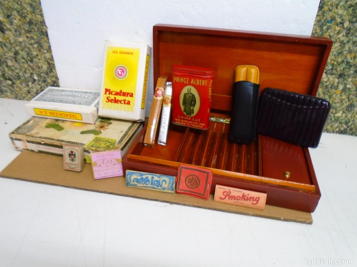 Coleccionismo: TABACOFILIA.LOTE VARIO:CAJAS,PICADURA,LIBRILLOS PAPEL,CAVA DE PUROS,ETC...VER FOTOS.