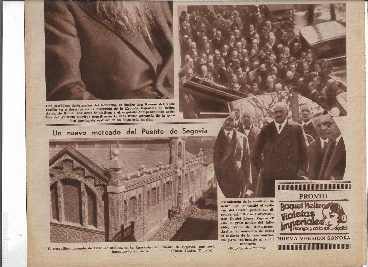 Coleccionismo: A&Ntilde;O 1933 RECORTE PRENSA NUEVO MERCADO DE TIRSO DE MOLINA DEL PUENTE DE SEGOVIA
