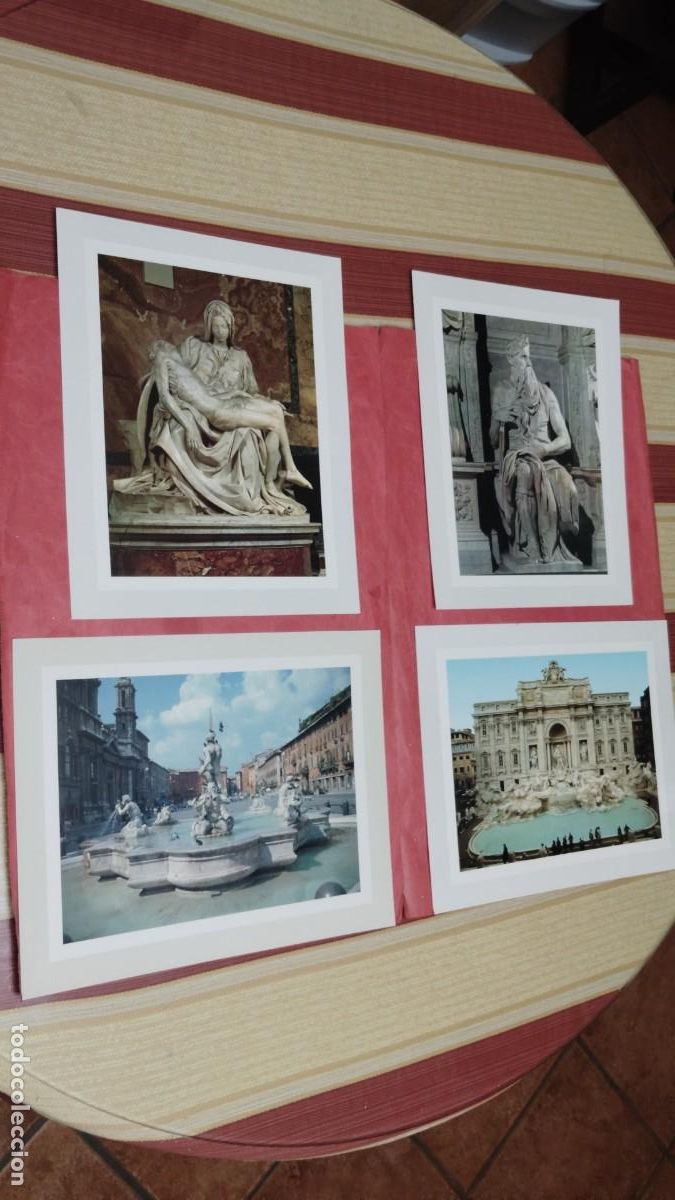Coleccionismo: LAMINAS FOTOGRAFICAS.-MIGUEL ANGEL.-PLAZA NAVONA.-FONTANA DE TREVI.-ROMA.-ITALIA.