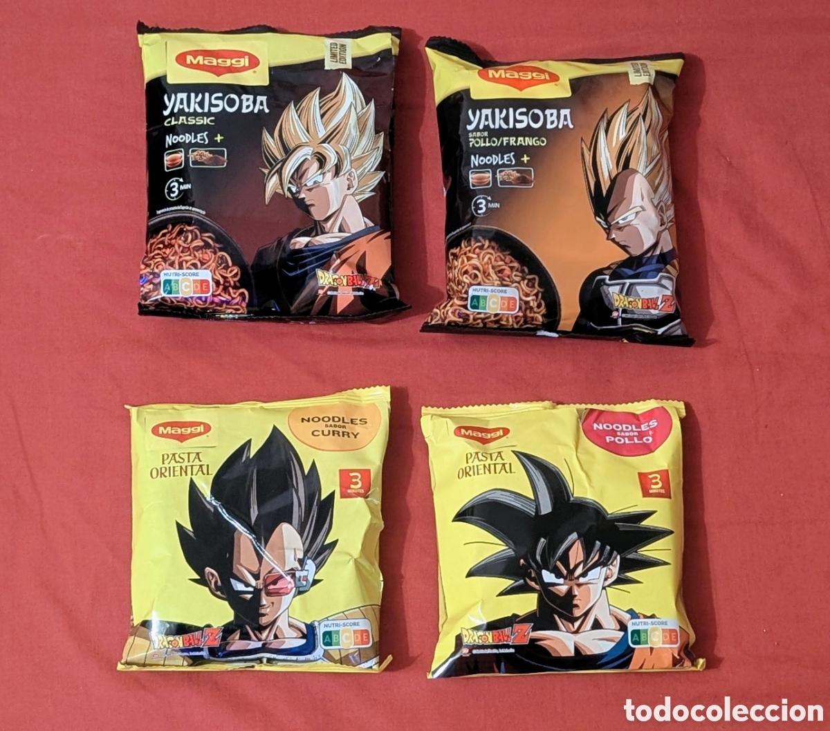 Coleccionismo: Envases envoltorios sin abrir Dragon Ball Z Edici&oacute;n Limitada. Maggi. Goku. Vegeta. Bola de Dragon.