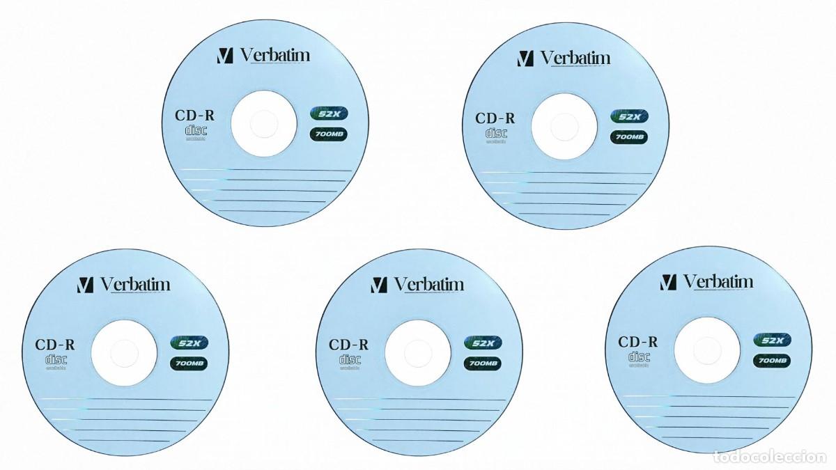 Coleccionismo: LOTE 5 CD-R VERBATIM V&Iacute;RGENES - 700 MB - 80 MIN - VELOCIDAD 52X - NUEVOS SIN ESTRENAR - A&Ntilde;OS 2000