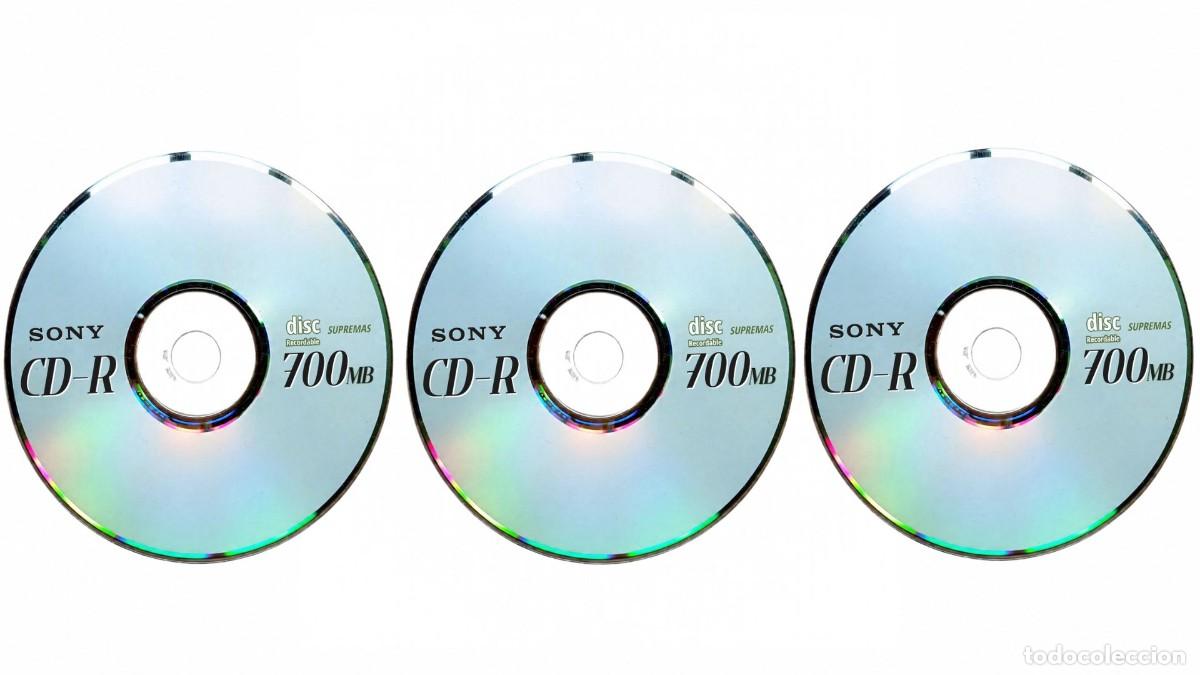 Coleccionismo: LOTE 3 CD-R SONY V&Iacute;RGENES - 700 MB - 80 MIN - VELOCIDAD 1X-48X - NUEVOS SIN ESTRENAR - A&Ntilde;OS 2000