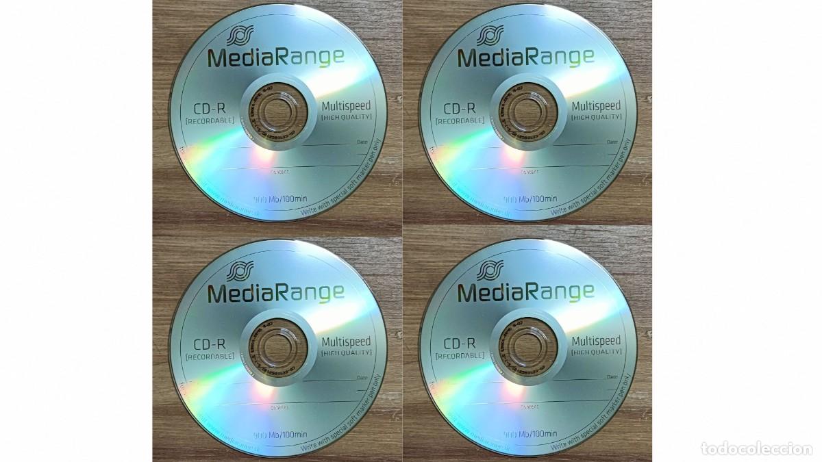 Coleccionismo: LOTE 4 CD-R MEDIARANGE V&Iacute;RGENES - 900 MB - 100 MIN - VELOCIDAD HASTA 48X - NUEVOS SIN ESTRENAR