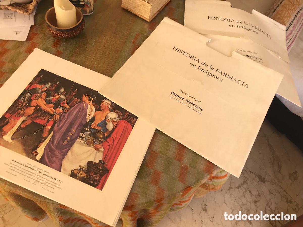 Coleccionismo: Historia de la farmacia en im&aacute;genes. Presentado por Warner Wellcome.