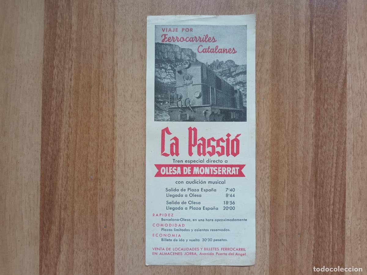 Coleccionismo: FERROCARRILES CATALANES. TREN ESPECIAL LA PASSI&Oacute; OLESA MONTSERRAT Y FUNICULAR PRECIO BILLETES