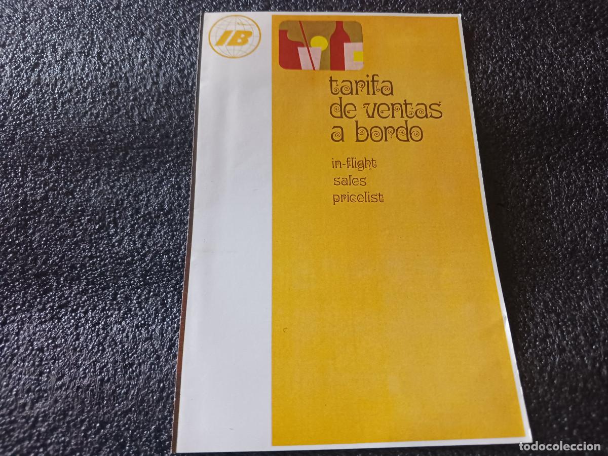 Coleccionismo: FOLLETO DIPTICO DE IBERIA. TARIFA DE VENTAS A BORDO. 1970 publicidad de winston y JB