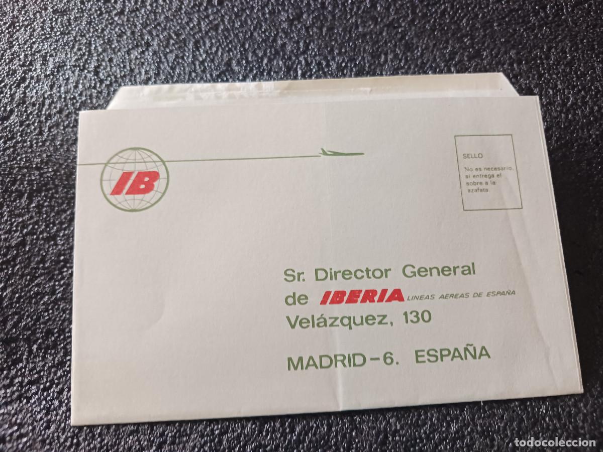 Coleccionismo: sobre plegable de sugerencias para sr. director general de iberia, lineas aereas