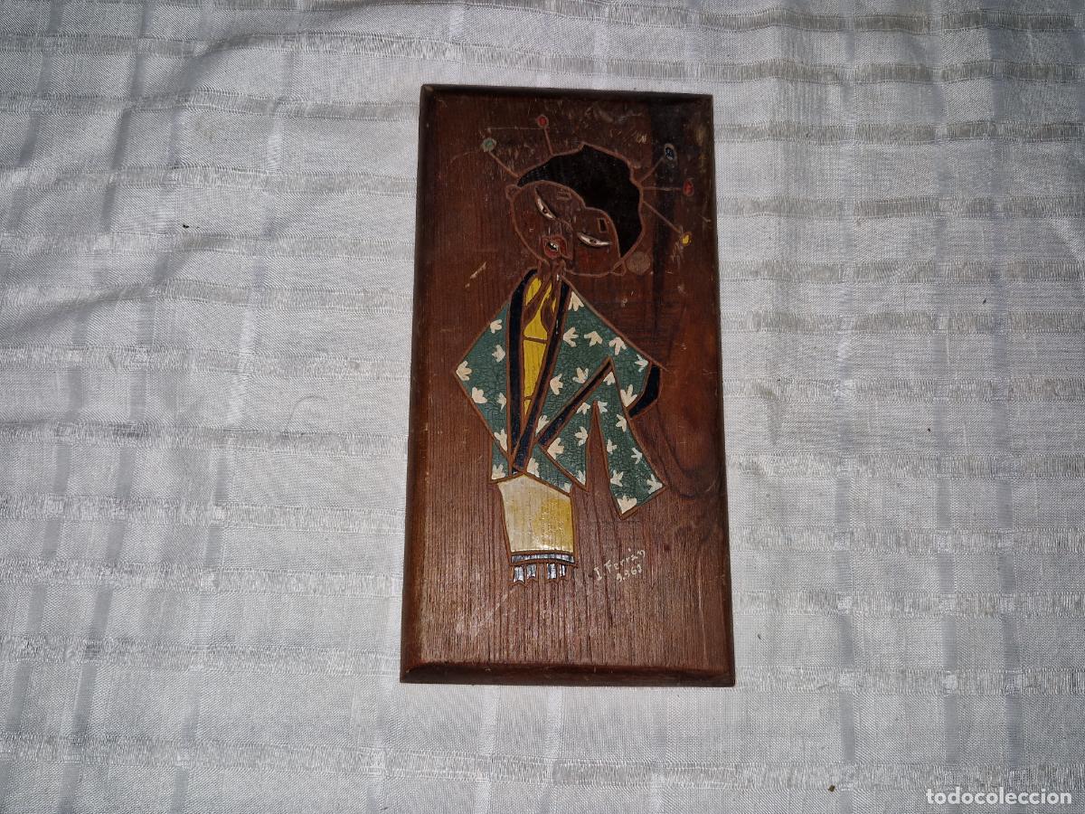Sammeln: BONITO CUADRO DECORATIVO DE MANDERA. JAPONES. MEDIDA 24*13