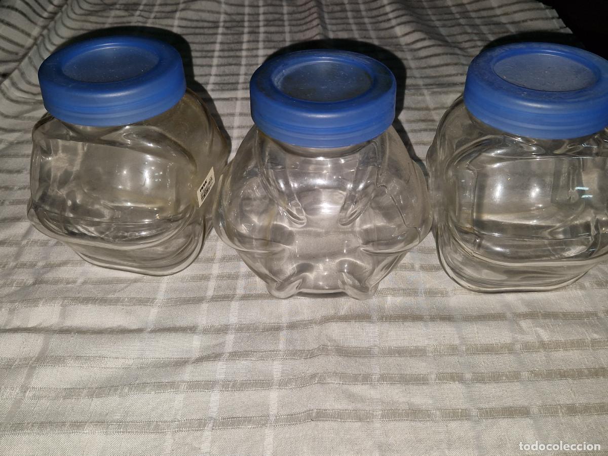 Coleccionismo: 3 BONITOS RECIPIENTES DE CRISTAL PARA CONDIMENTOS.