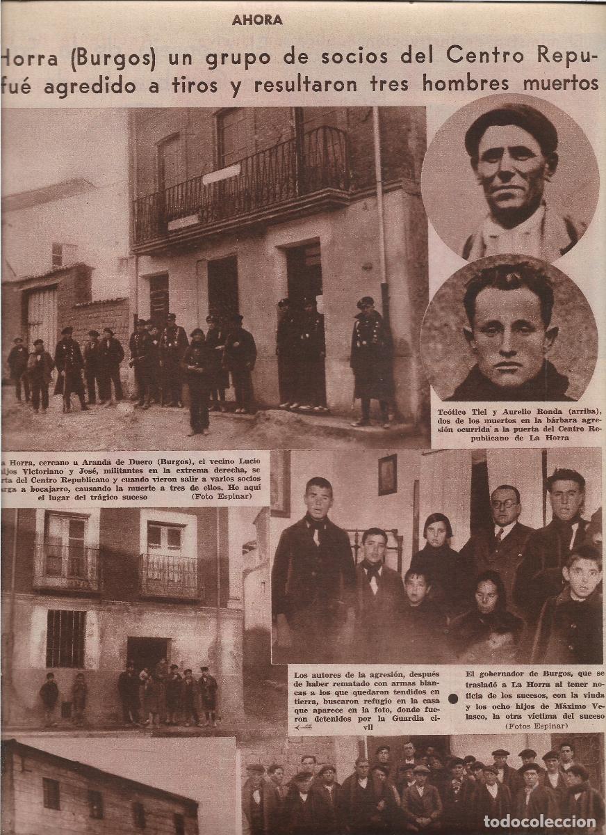 Coleccionismo: &Ntilde;O 1933 SUCESOS LA HORRA BURGOS AGRESION TIROS SOCIOS CENTRO REPUBLICANO 3 MUERTOS ENTIERRO VICTIMAS