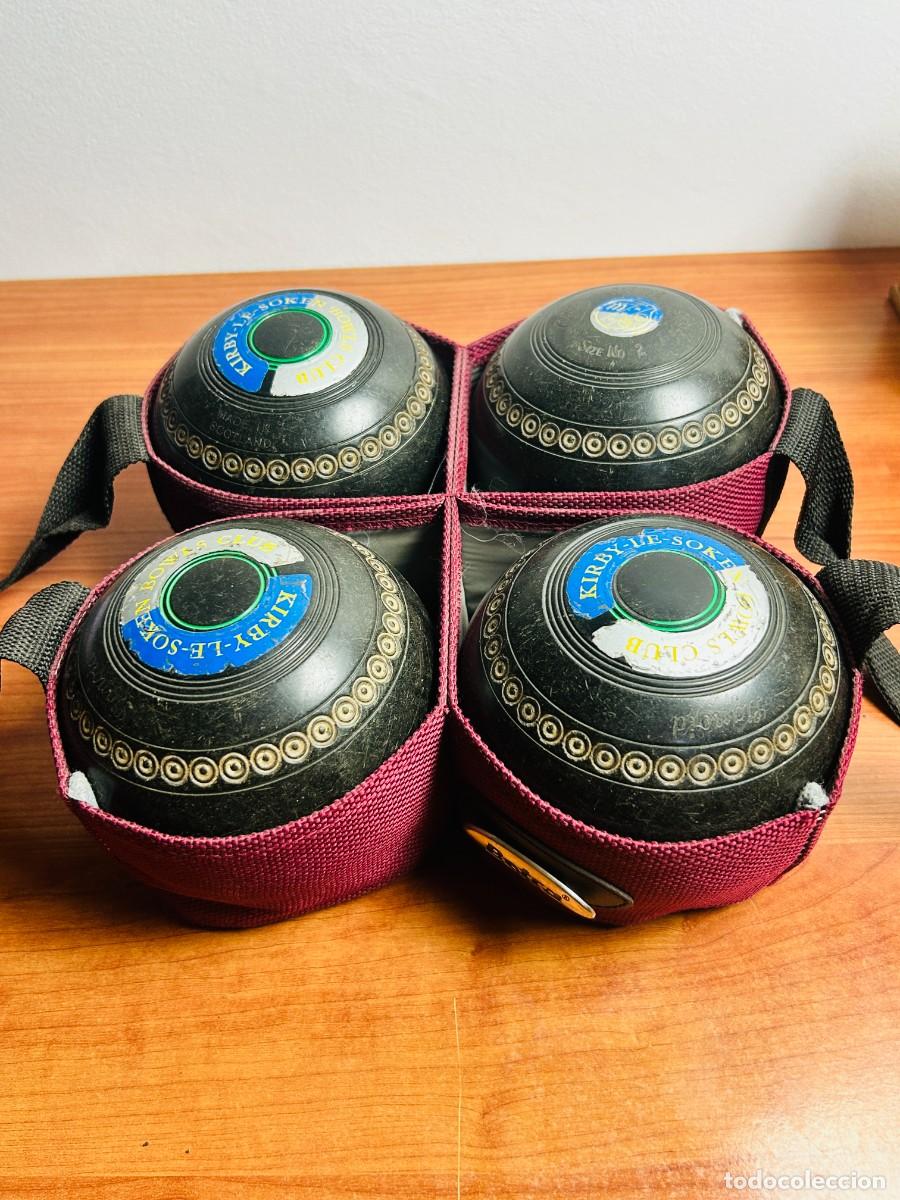 Collezionismo: Lote de 4 bolas de competici&oacute;n de Lawn Bowls vintage - Thomas Taylor (Talla/Size 2)