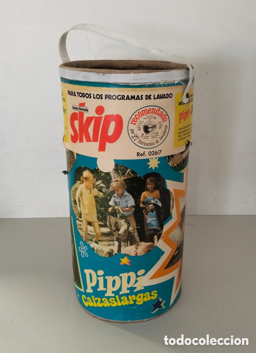 Coleccionismo: tambor v Skip de los a&ntilde;os 70 especial de la serie infantil Pippi Calzaslargas