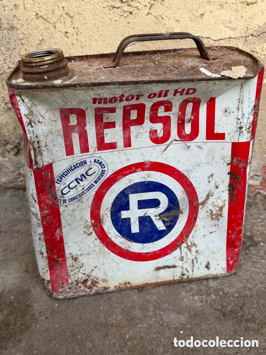 Coleccionismo: Lata antigua de aceite Repsol Motor Oil HD