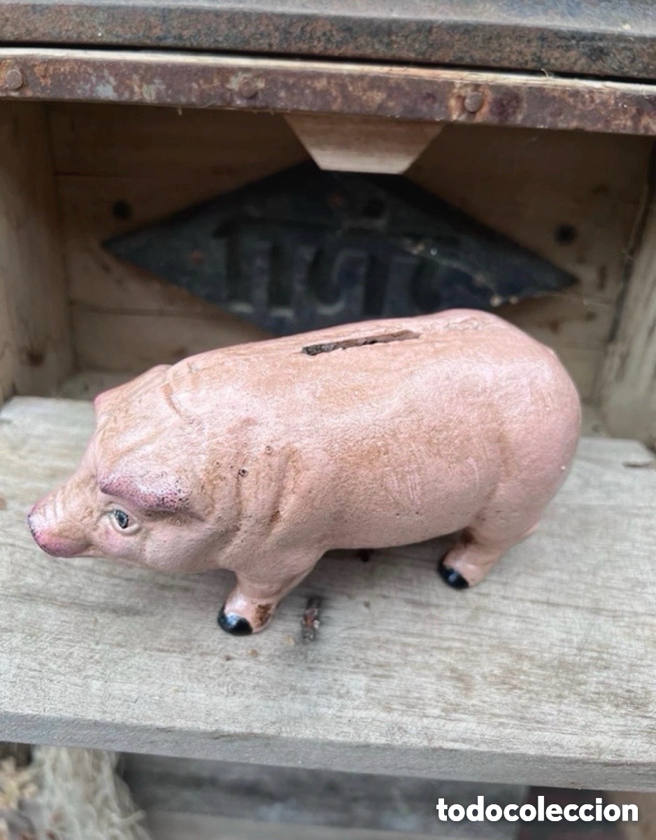 Coleccionismo: Hucha hierro fundido en forma de cerdito - Foto 4