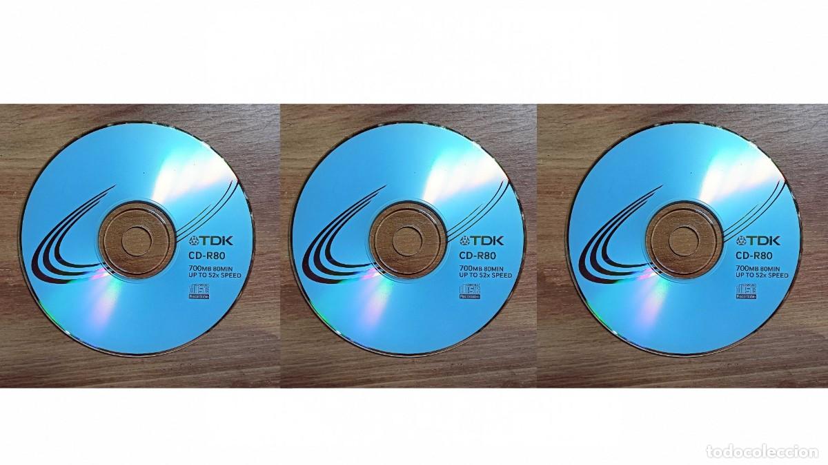 Coleccionismo: LOTE 3 CD-R TDK GRABABLES - 700 MB - 80 MIN - VELOCIDAD HASTA 52X - NUEVOS SIN ESTRENAR