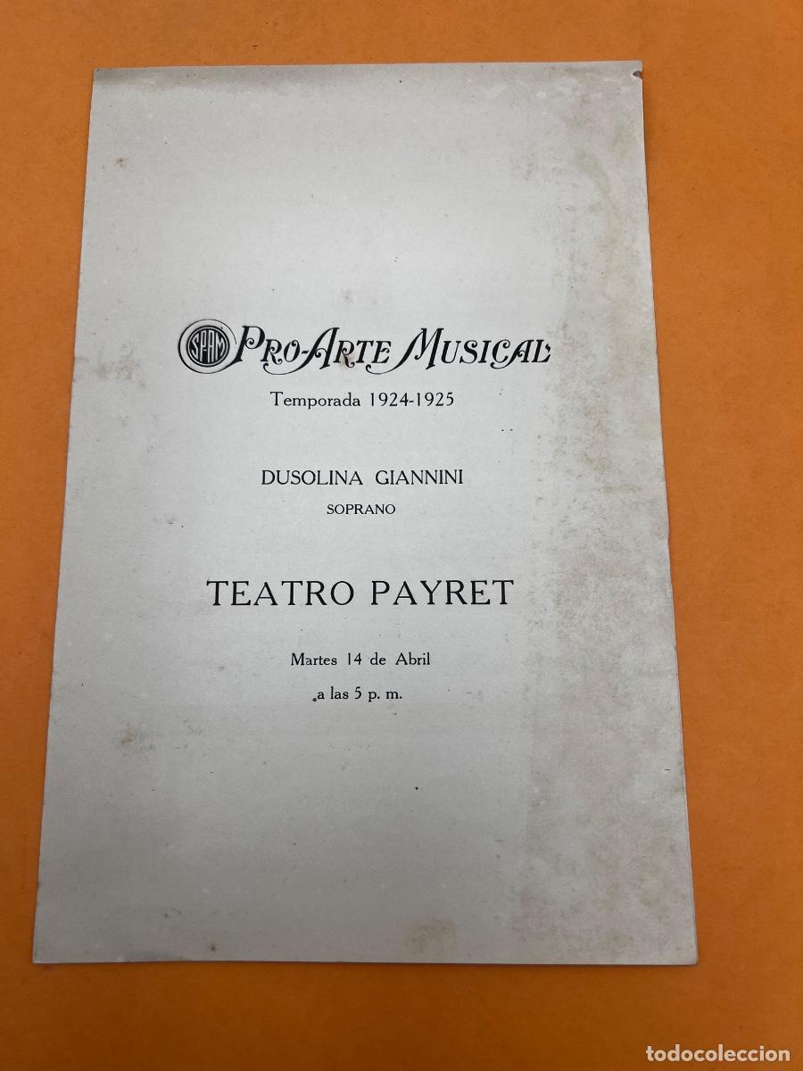 Coleccionismo: CUBA. 1924-1925. DUSOLINA GIANNINI, SOPRANO. TEATRO PAYRET. PROGRAMA.