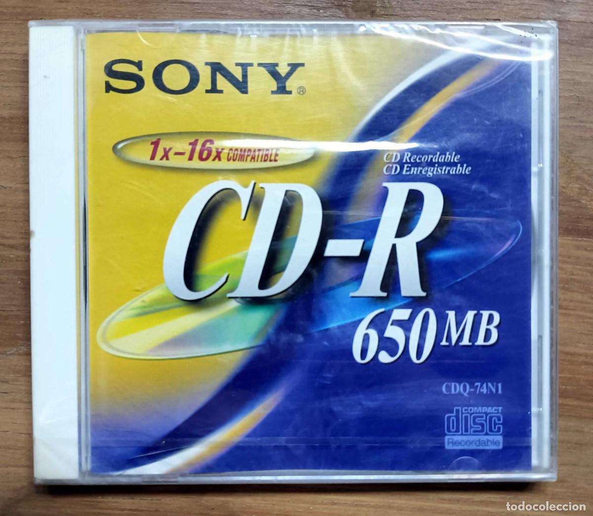 Coleccionismo: CD-R SONY CDQ-74N1 GRABABLE - 650 MB - 74 MIN - VELOCIDAD 1X-16X - NUEVO PRECINTADO - A&Ntilde;OS 2000