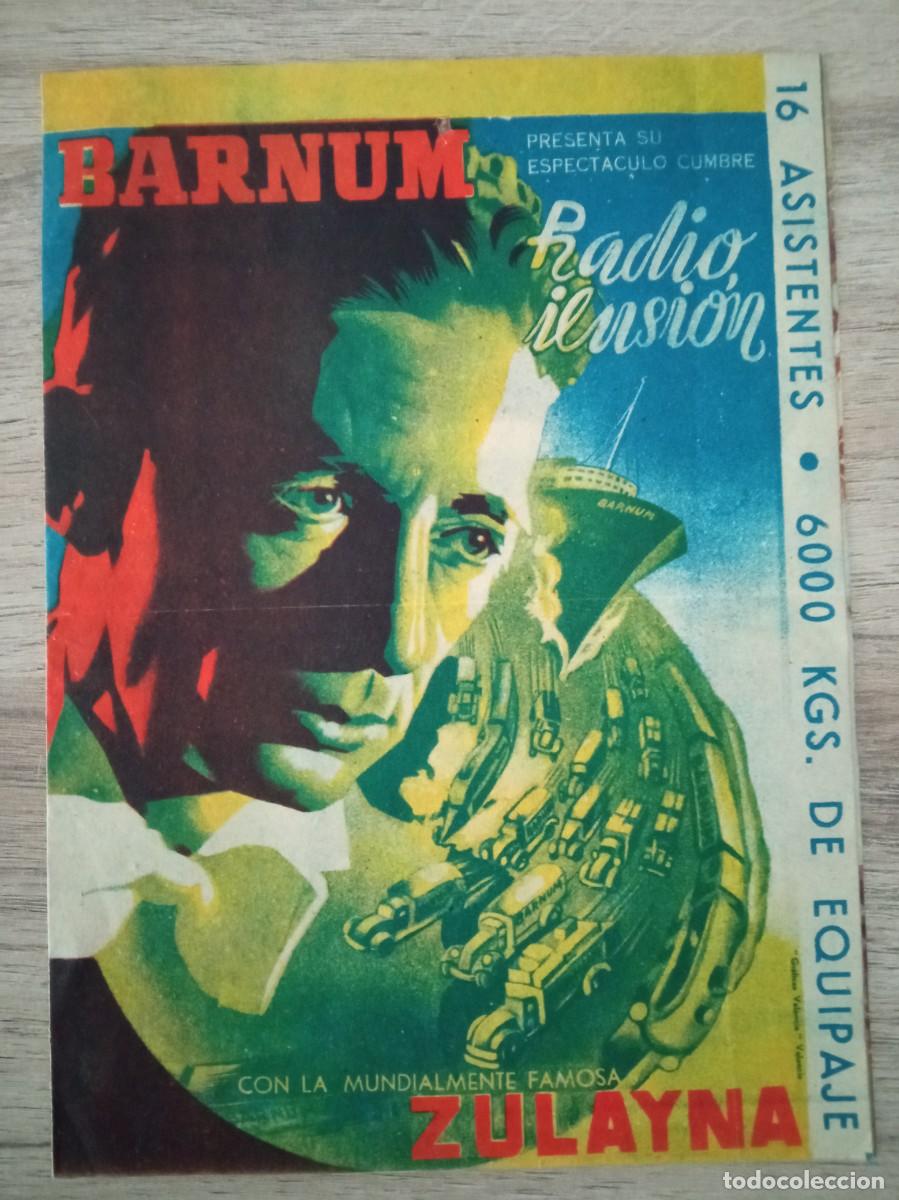 Coleccionismo: BARNUM, RADIO ILUSI&Oacute;N, FOLLETO DE CIRCO