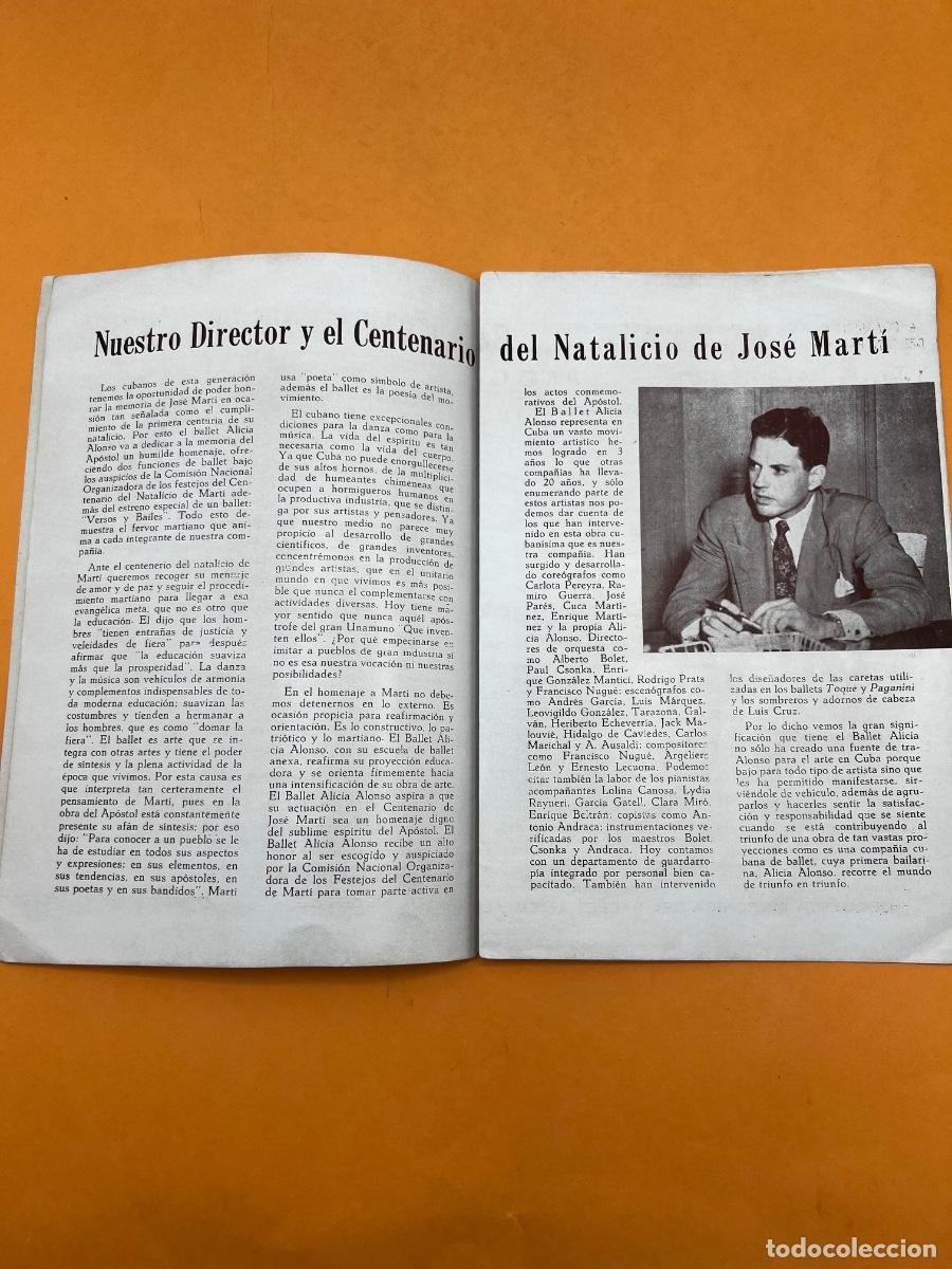 Coleccionismo: BALLET ALICIA ALONSO. CENTENARIO DEL NATALICIO DE JOS&Eacute; MART&Iacute;. PROGRAMA. - Foto 4