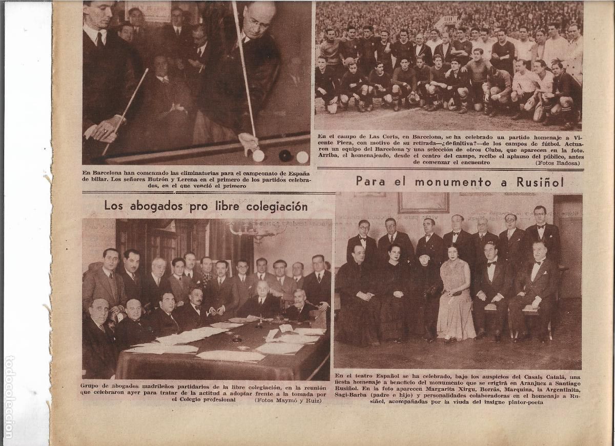 Coleccionismo: A&Ntilde;O 1933 TEATRO ESPA&Ntilde;OL XIRGU BORRAS LA ARGENTINITA BENEFICIO MONUMENTO SANTIAGO RUSI&Ntilde;OL EN ARANJUEZ