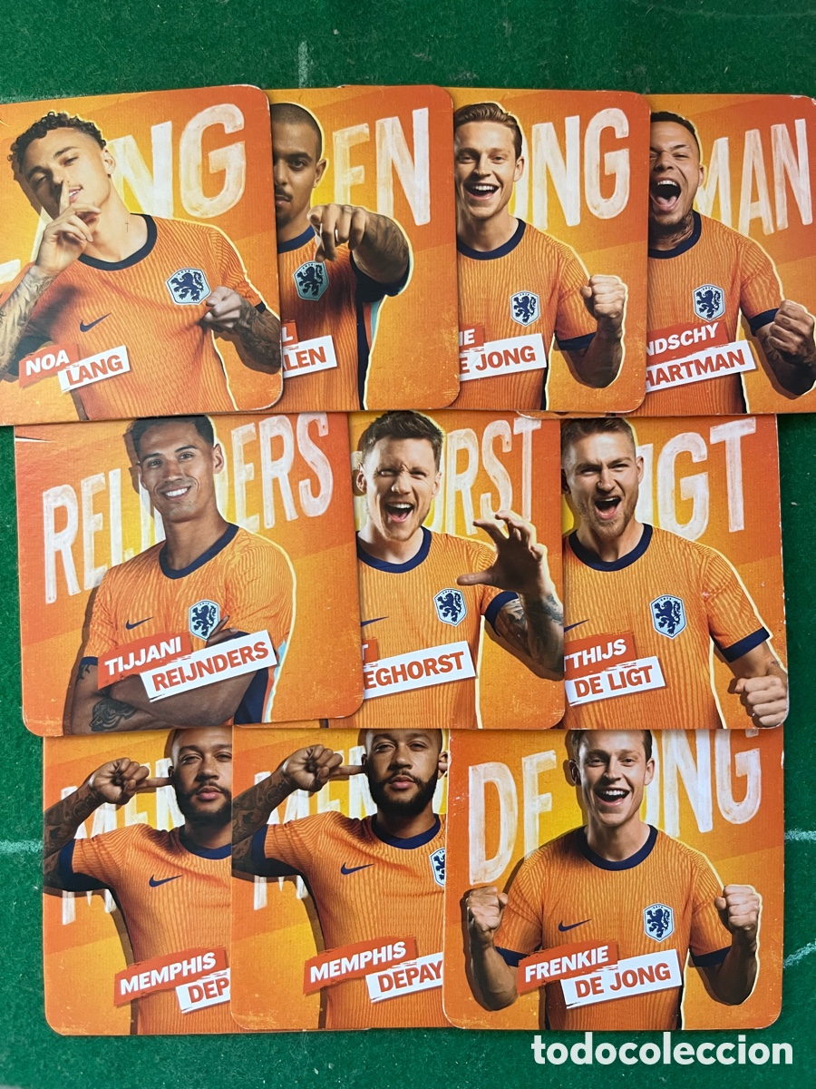 Coleccionismo: LOTE 10 POSAVASOS SELECCI&Oacute;N HOLANDESA HARTMAN LANG MALEN DE JONG REIJNDERS WEGHORST DE LIGT DEPAY