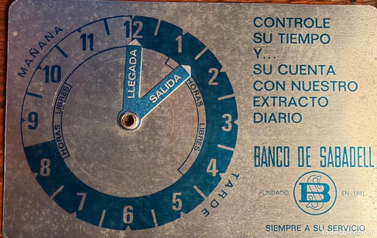 Coleccionismo: RELOJ PUBLICITARIO CHAPA BANCO DE SABADELL