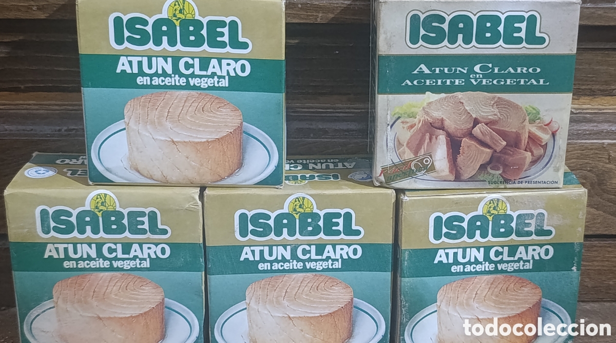 Coleccionismo: 5 Cajas At&uacute;n Claro ISABEL (A&ntilde;o 2001) - Precintadas / Nuevas - Conservas Garavilla