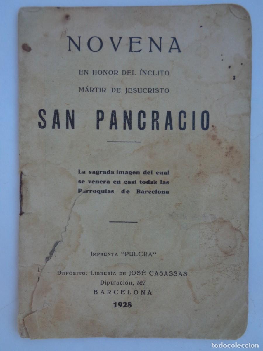 Coleccionismo: PEQUE&Ntilde;A PUBLICACION: NOVENA EN HONOR DE SAN PANCRACIO. BARCELONA 1928