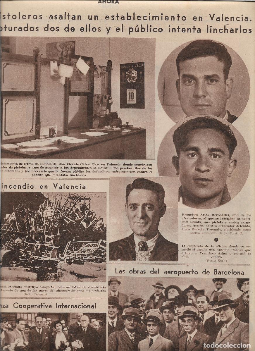 Coleccionismo: A&Ntilde;O 1933 RECORTE PRENSA VALENCIA ASALTO PISTOLEROS LETRAS DE CAMBIO DE VICENTE CALVET UXO