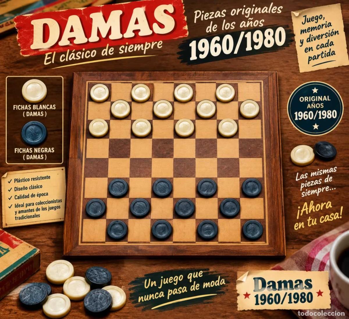 Coleccionismo: LOTE 29 FICHAS DE DAMAS - 16 BLANCAS Y 13 NEGRAS - A&Ntilde;OS 60/80 - VINTAGE