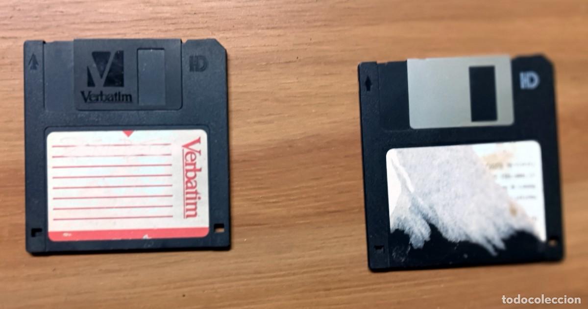 Coleccionismo: LOTE 2 DISQUETES 3,5&rdquo; HD 1,44 MB - VERBATIM Y OTRO SIN MARCA - USADOS - A&Ntilde;OS 90
