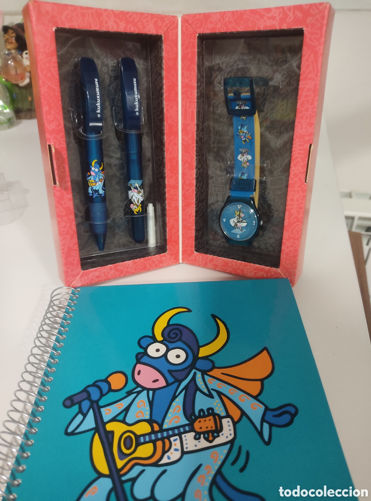 Coleccionismo: Lote vintage Kukuxumusu a&ntilde;o 2008 reloj bol&iacute;grafo pluma y cuaderno.