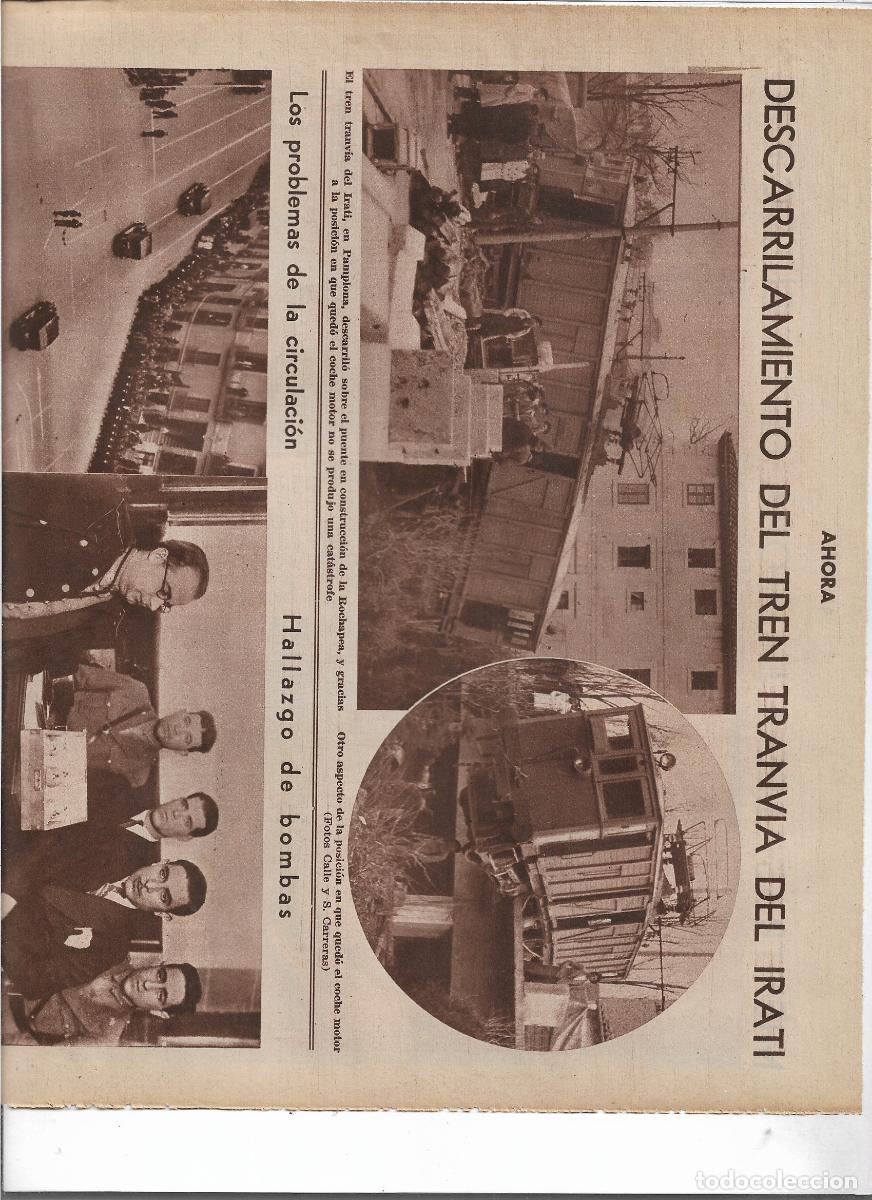 Coleccionismo: A&Ntilde;O 1933 RECORTE PRENSA PAMPLONA DESCARRILAMIENTO DEL TREN TRANVIA DEL IRATI PUENTE DE LA ROCHAPEA